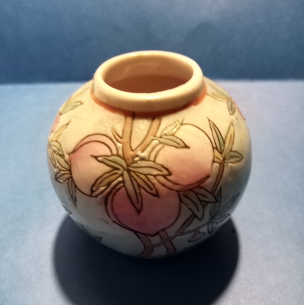 Vintage Japanese Porcelain Ware Vase Hand Painted 2.5" X 2.5